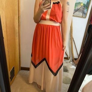 NWT Lucy Paris Chiffon Colorblock Maxi